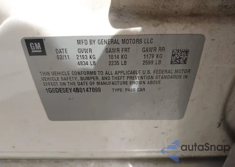 2011 Cadillac Cts Luxury z USA, uszkodzony, nr VIN 1G6DE5EY4B0147099